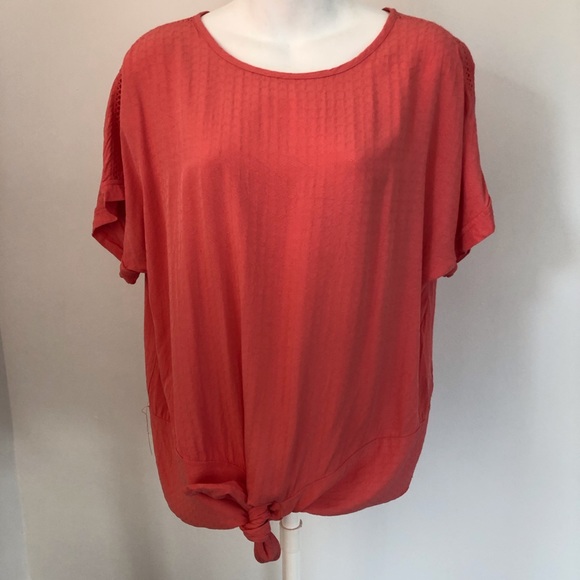 Buffalo David Bitton Tops - Buffalo David Bitton Coral Tie-Front Top